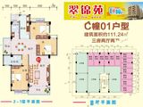 端芬镇翠锦苑_3室2厅2卫 建面111平米