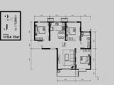 林河春天2期爱度筑区_3室2厅1卫 建面124平米