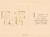 德正西湖春天_3室2厅1卫 建面104平米